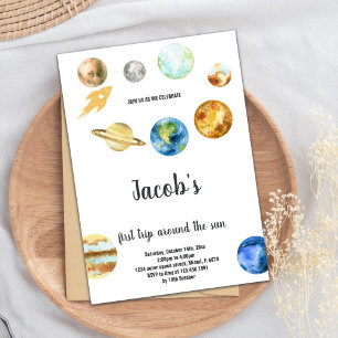 Convites Tema do primeiro aniversario de Espaço Exterior