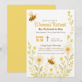 Convites Tema Dourado da Igreja Floral das Mulheres Retirad