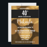 Convites tema Dourado e negro, aniversário de 40 anos,<br><div class="desc">Marque o marco de virar 40 em estilo com nosso "Elegant Milestone" Dourado e Black Theme aniversário de 40 anos Invitation. Este convite foi feito para dar o tom de uma celebração de aniversário sofisticada e memorável, perfeita para honrar esta ocasião significativa. O convite apresenta um esquema impressionante de ouro...</div>