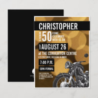 Tema Dourado negro da moto moderna 50º aniversário