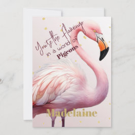 Convites Tema Flamingo, Dourado aniversário rosa