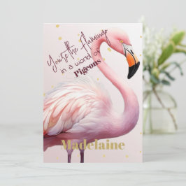 Convites Tema Flamingo, Dourado aniversário rosa