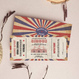 Convites Tema I do Carnaval do Chá de fraldas de Circo Vint