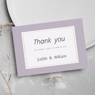 Convites Tema minimalista de lavanda pastel moderna obrigad