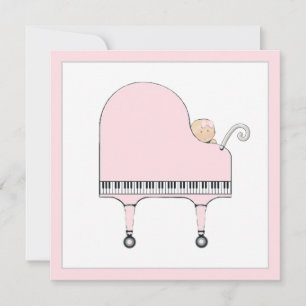 Convites Tema Musical de Chá de Bebê Menina