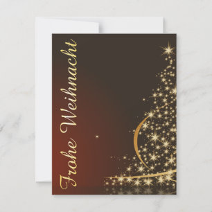 Convites Tema natalino vermelho com árvore de Natal dourada
