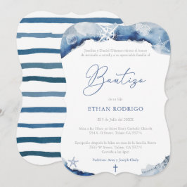Convites Tema Náutico do Batismo Espanhol, Bautizo Niño
