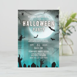Convites Tema Noturno Spooky, Escritório de Halloween para