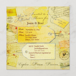 Convites Tema nupcial do chá do viagem