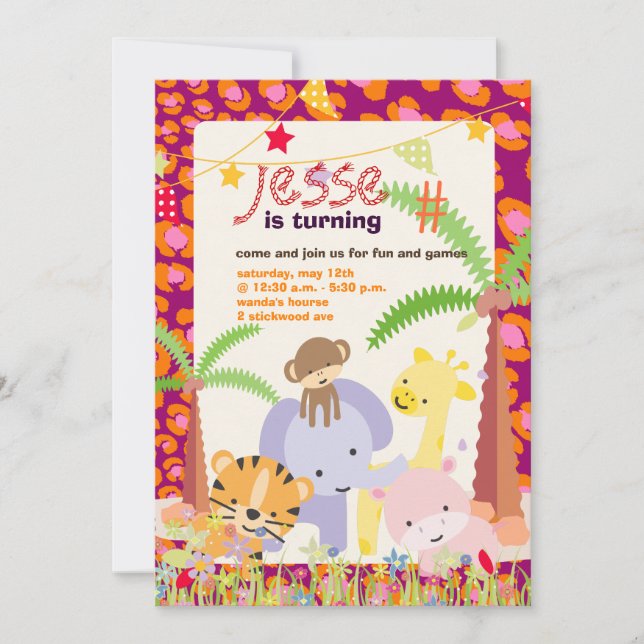 Convites Tema/Partido Personalizado/Fotografia Selva (Frente)