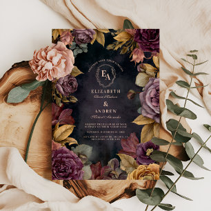 Convites Tema Romântico de Casamento de Sangue de outono