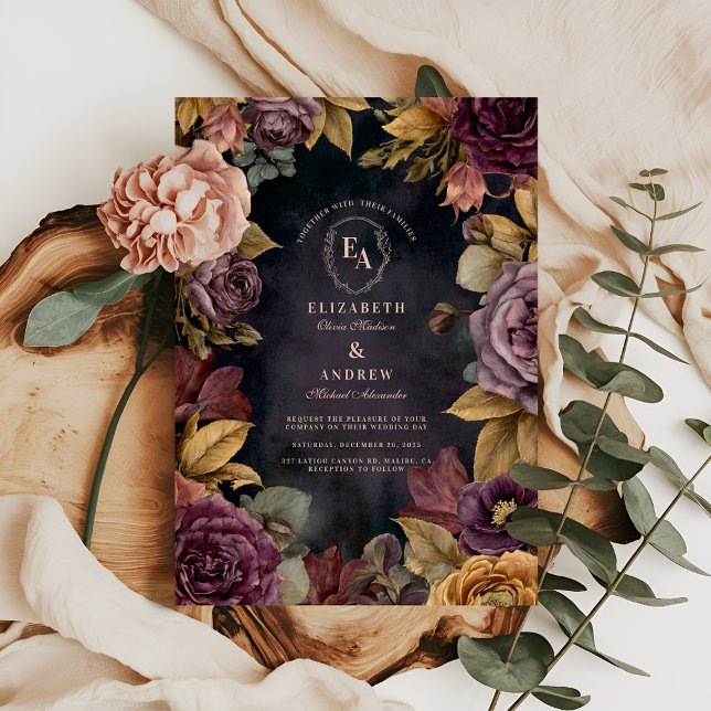 Convites Tema Romântico de Casamento de Sangue de outono (Criador carregado)