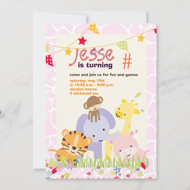 Convites Tema Selva/Partido Personalizado/foto (Frente)