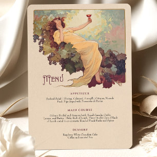 Convites Tema Vinho Arte Nouveau Janto Casamento Menu Flora
