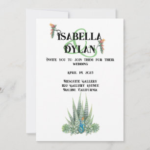 Convites Temas Succulent Desert Wedding