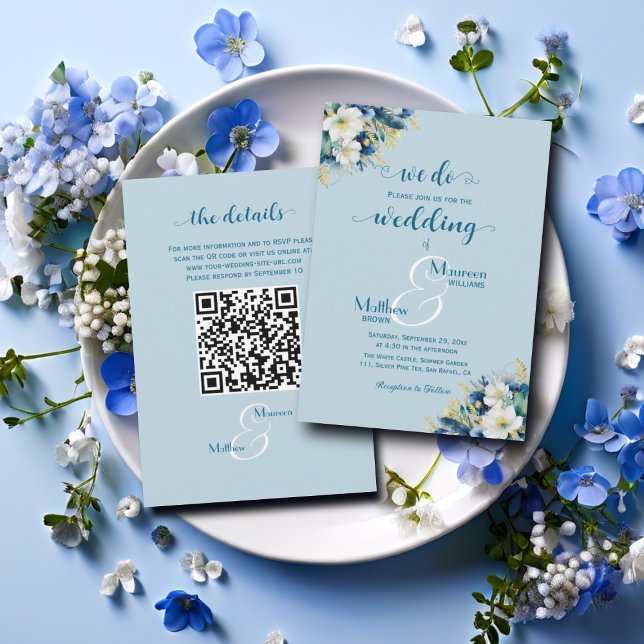 Convites Temos! Casamento com Código QR de Glitter Dourado  (Criador carregado)