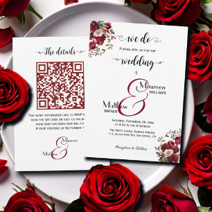 Convites Temos! Casamento do Código QR do Script Floral Bur