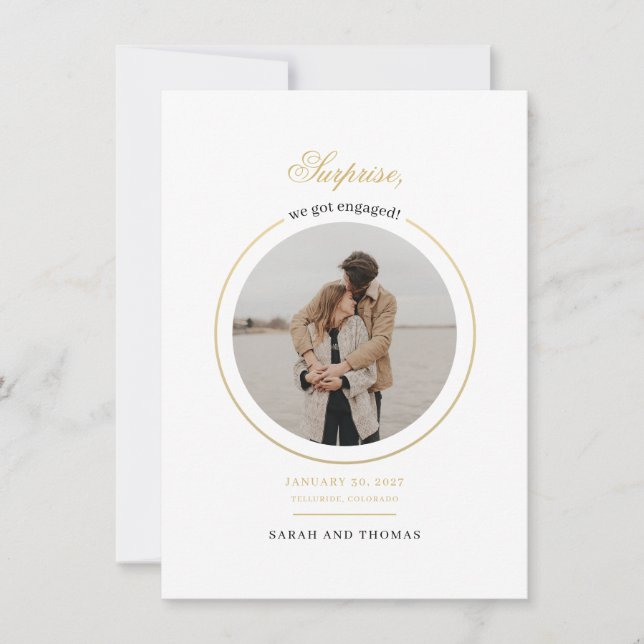 Convites Temos Festa de noivado de Fotografias Modernas (Frente)