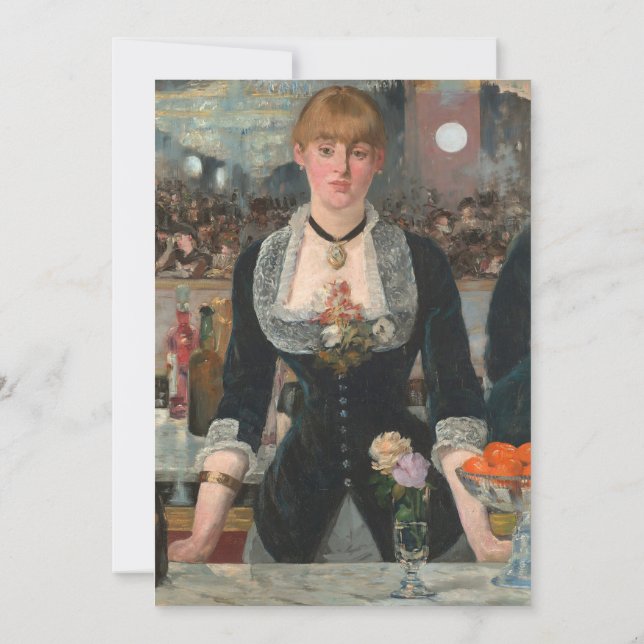 Convites Temperamental Barman Parisiense Manet Um Bar no Fo (Verso)