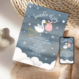 Convites Tempestade com Chá de fraldas de Estrelas de Pacot