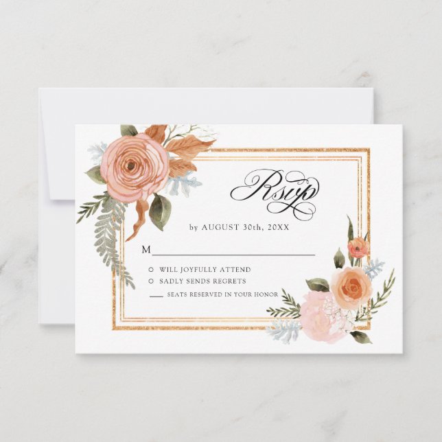 Convites TEMPLATE Floral Elegante Burgundy Flores Rosadas D (Frente)