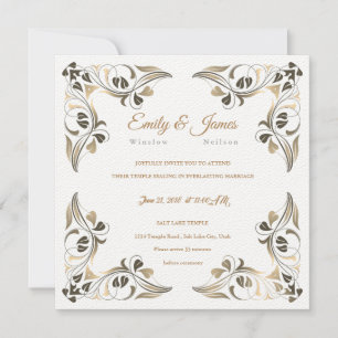 Convites Temple Wedation Rico Leaf Borders