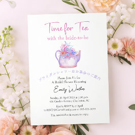 Convites Tempo para Chá de panela de chá Floral Pote Waterc