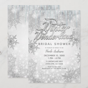 Convites Temporada de Inverno Flocos de Neve Branca Festa E