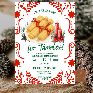 Convites Temporada Mexicana para Tamales Festa de Natal
