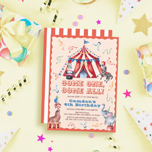 Convites Tenda de Circo de Carnaval Animais Aniversário de