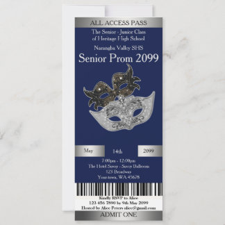 Convites Tendência do Baile de formatura de Tíquete de Conv