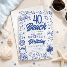 Tendência Mão Desenhada Doodle 40 É Um Aniversário