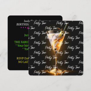 Convites Tendência Neon de Hora do Partido Personalizada