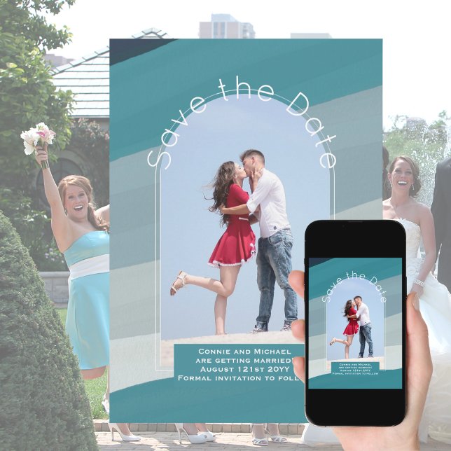 Convites Tendência Salvar a Data | Foto Marinho Azul Aqua (Criador carregado)