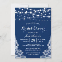 Tendência String Luzes Marinho Azul Chá de panela