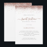 Convites Tendy Rosa Dourado Glitter Script Sweet 16<br><div class="desc">Tendy Rosa Glitter Script Dourado Sweet 16. Disponível digitalmente e impresso. Uma borda de ouro rosa em cada lado, e 16 doces está em um roteiro de escrita manual. Personalize facilmente o texto para seus próprios detalhes. Você também pode alterar as cores do texto e do plano de fundo por...</div>