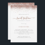 Convites Tendy Rosa Dourado Glitter Script Sweet 16<br><div class="desc">Tendy Rosa Glitter Script Dourado Sweet 16. Disponível digitalmente e impresso. Uma borda de ouro rosa em cada lado, e 16 doces está em um roteiro de escrita manual. Personalize facilmente o texto para seus próprios detalhes. Você também pode alterar as cores do texto e do plano de fundo por...</div>