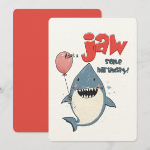 Convites Tenha um aniversário JAWSOME! Uma celebração Fin-t