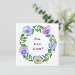 Convites Tenha um bom sonho! Flores em aquarela  