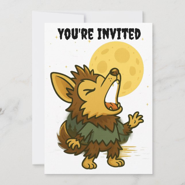 Convites Tenha um Halloween de Howling (Frente)