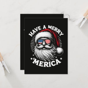 Convites Tenha um Merry Merica Papai Noel Patriótico