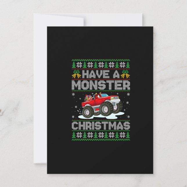 Convites Tenham Um Monstro De Monstros Monstrosos De Natal  (Frente)
