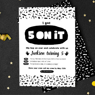 Convites Tenho 5, 90 anos de Hip Hop Aniversário Rap