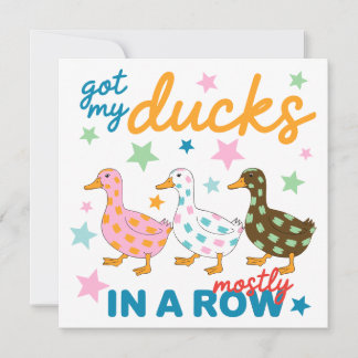 Convites Tenho Meus Patos Quase Em Ordem Design Divertido D