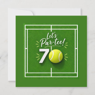 Convites Tenis Aniversário de 70 anos bola de tênis e númer