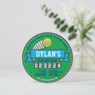 Convites TÊNIS GAME Sports Festa de aniversário Round