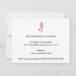 Convites Tênis Player Girl.