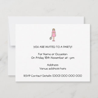 Convites Tênis Player Girl.