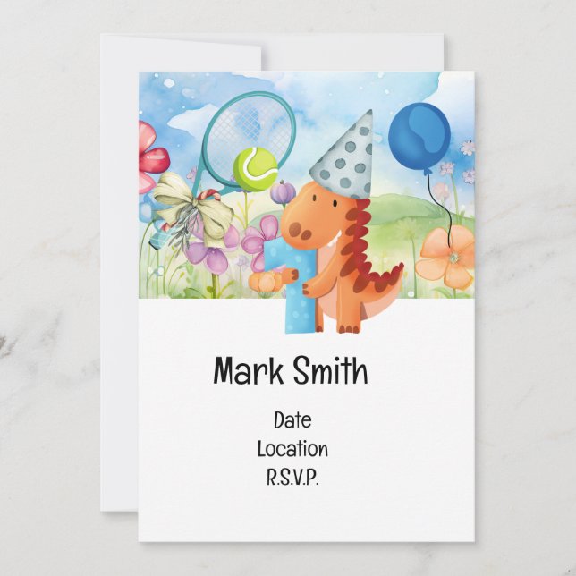 Convites Tênis primeiro aniversario Party (Frente)