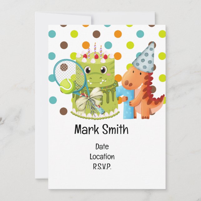 Convites Tênis primeiro aniversario Party (Frente)